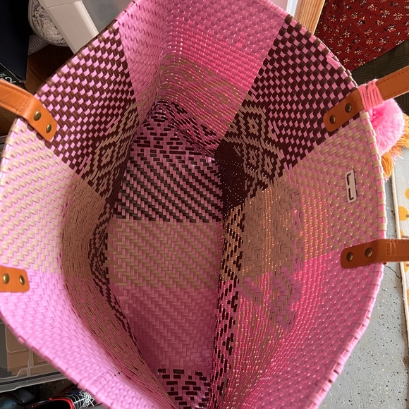 Large!! Stylish Pink and Brown Weekender Tote Bag - Picture 3 of 3